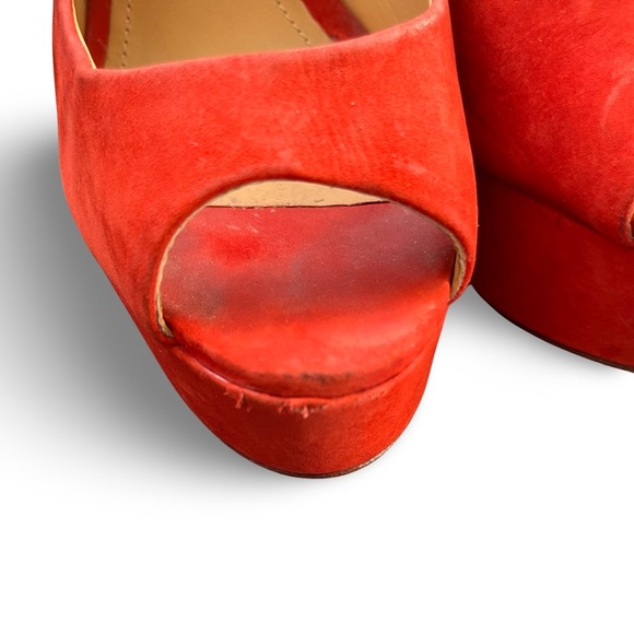 Schutz Platform Peep Toe Heels Red Size 7 (EU 38) - Picture 5 of 8